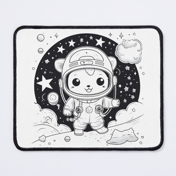 Item preview, AstroCartoon Explorer: Cosmic Charm in Monochrome designed and sold by ANcestrume.