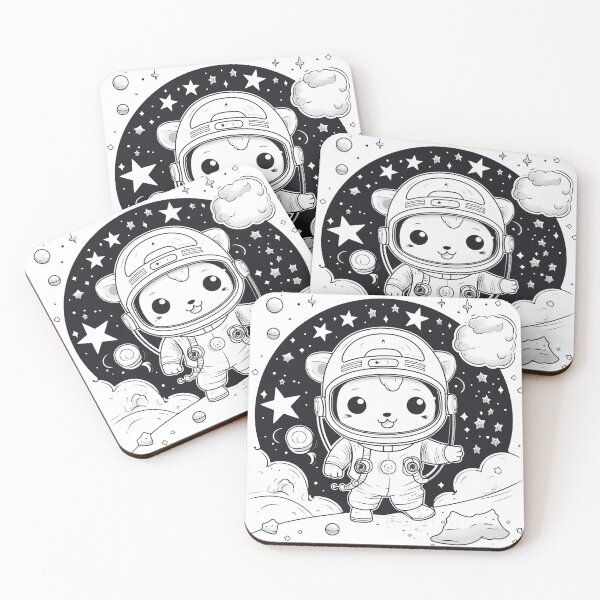 Item preview, AstroCartoon Explorer: Cosmic Charm in Monochrome designed and sold by ANcestrume.