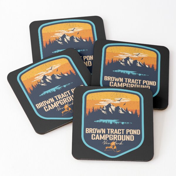 Item preview, Brown Tract Pond Campground New York - NY Sunset Grunge Texture Badge Forest and Wilderness  designed and sold by mountainfad.