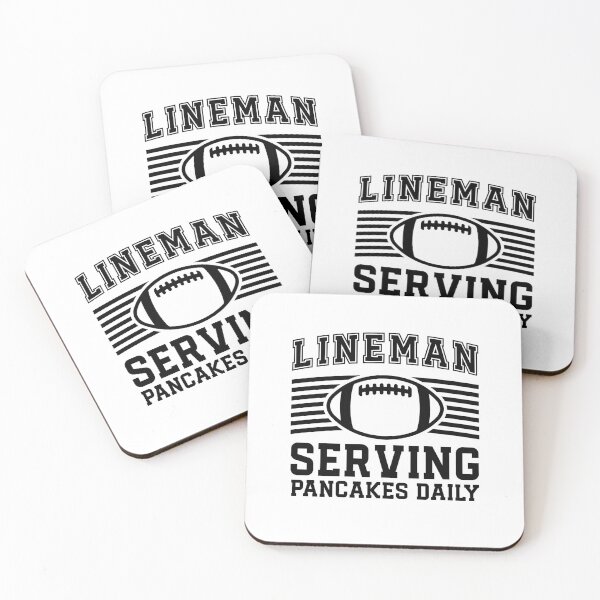 Item preview, Lineman Serving Pancakes Daily Saying Black Graphic designed and sold by dannybel.