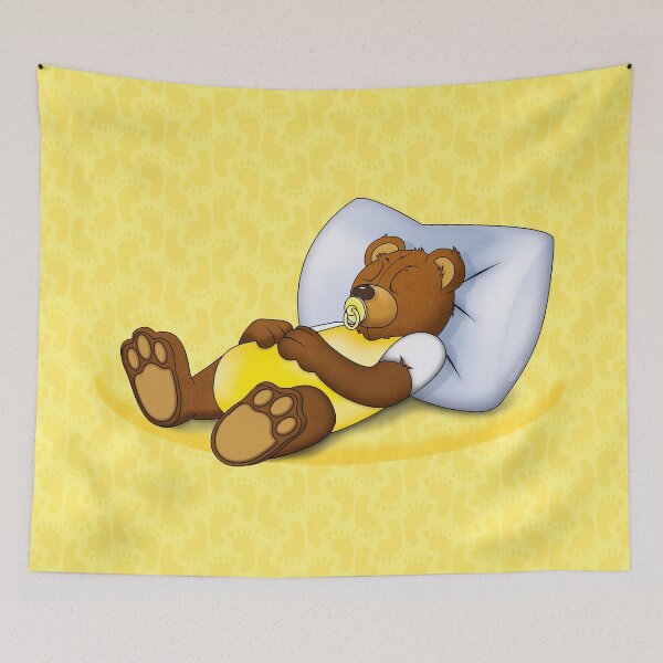 Item preview, Sleeping Ted - Yellow designed and sold by ifourdezign.