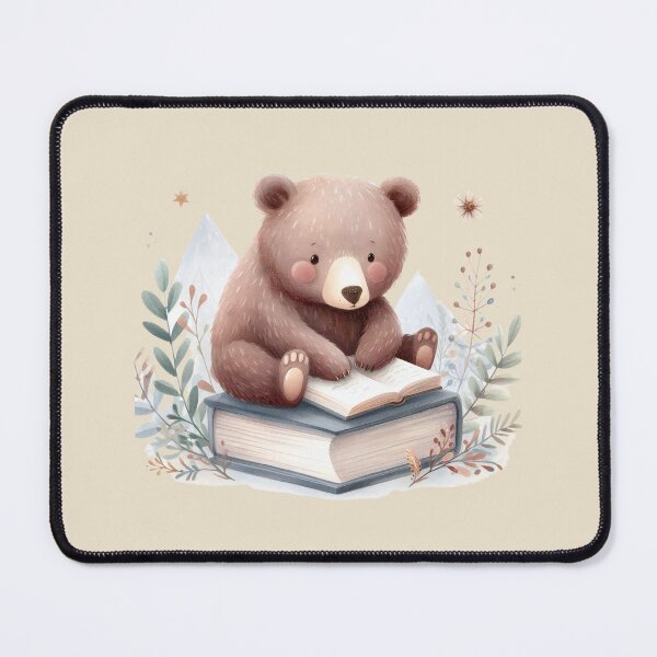 Item preview, BR06 Bear, reading, book designed and sold by onenatureplace.