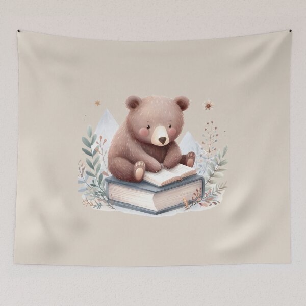 Item preview, BR06 Bear, reading, book designed and sold by onenatureplace.