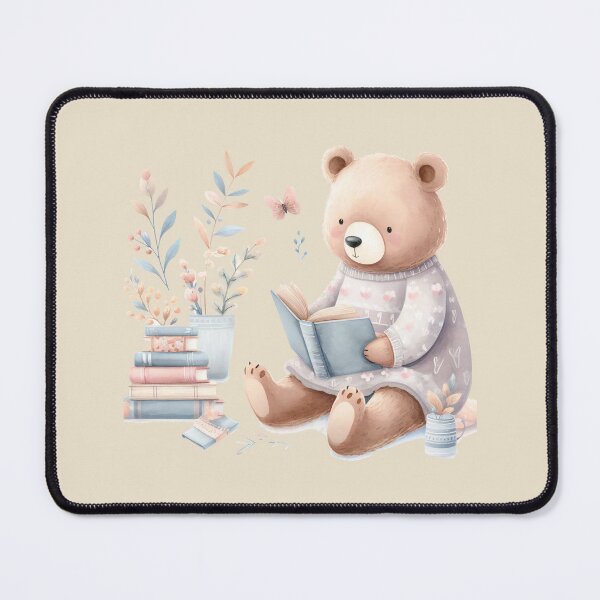 Item preview, BR07 Bear, reading, book designed and sold by onenatureplace.