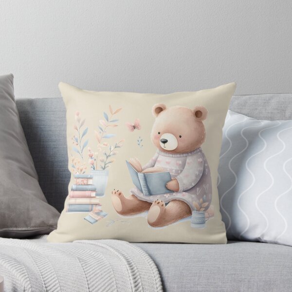Item preview, BR07 Bear, reading, book designed and sold by onenatureplace.