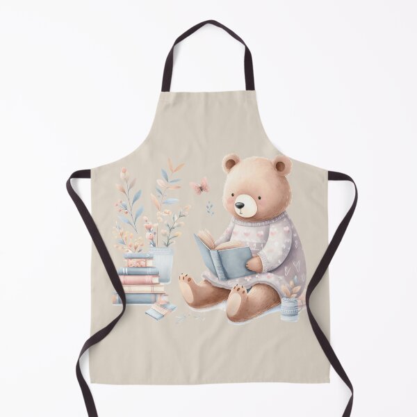 Item preview, BR07 Bear, reading, book designed and sold by onenatureplace.