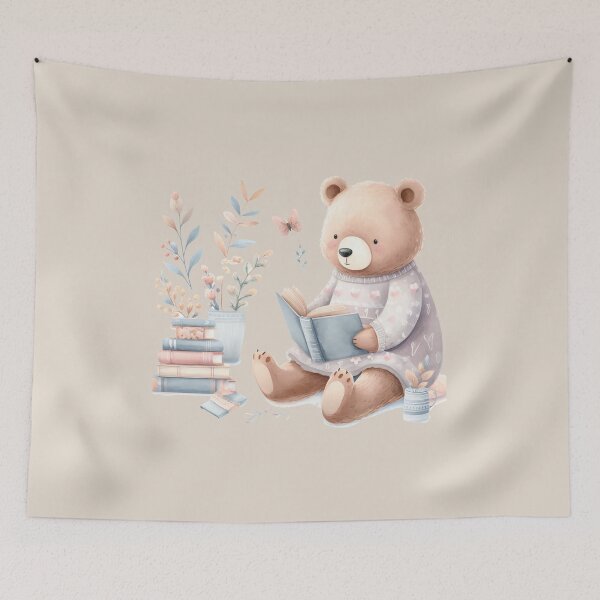 Item preview, BR07 Bear, reading, book designed and sold by onenatureplace.