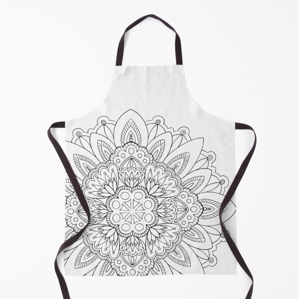 Artikelvorschau, Blumen-Mandala – handgezeichnetes Design, schwarze Linienführung, Ausmalen für Erwachsene entworfen und verkauft von lisdalia.