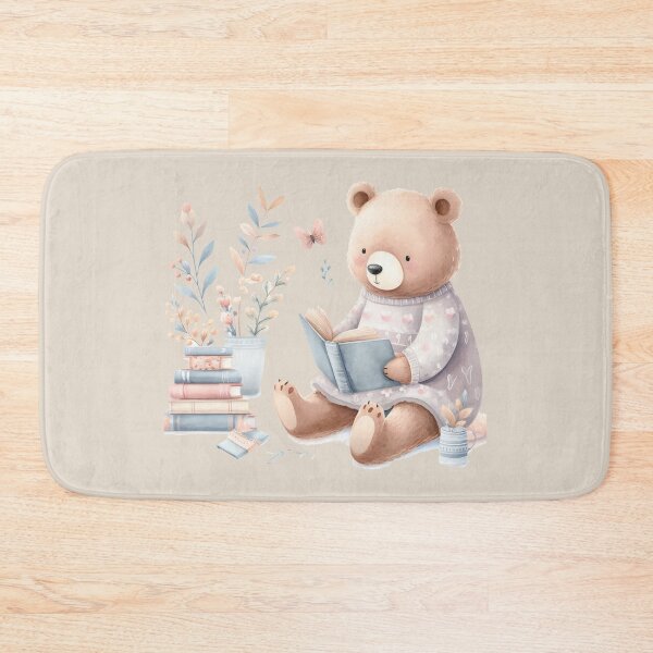Item preview, BR07 Bear, reading, book designed and sold by onenatureplace.