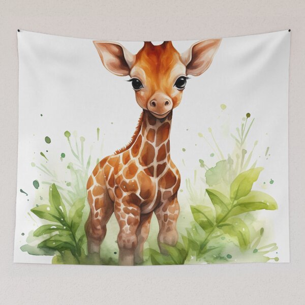 Item preview, Giraffe's Verdant Haven: Cute and Leafy designed and sold by LittleLuvies.