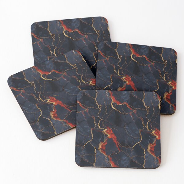 Item preview, Blue, Red and Gold Seamless Repeating Marble Pattern designed and sold by PeteRascal.