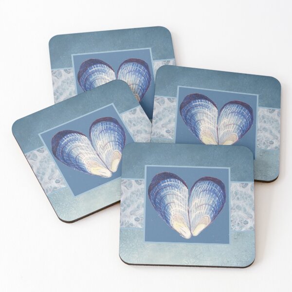 Item preview, Mussel blue heart designed and sold by LisaLeQuelenec.
