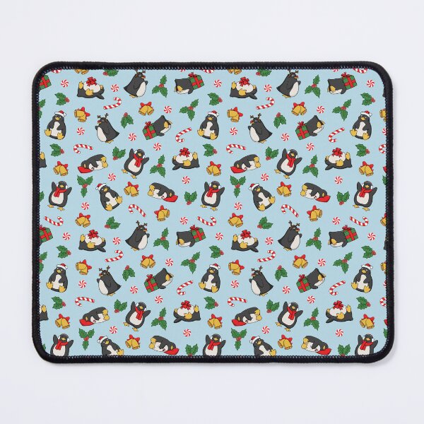 Item preview, Adorable Penguin Christmas Pattern in Blue designed and sold by rageofthenerd.