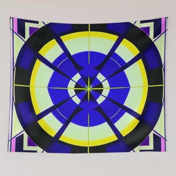 Item preview, Blue Circle and lines designed and sold by Barbara Burgess.