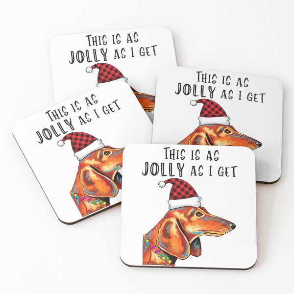 Item preview, Dachshund This Is As Jolly As I Get Holiday Unisex T-Shirt by Dog Artistry designed and sold by Dog-Artistry.