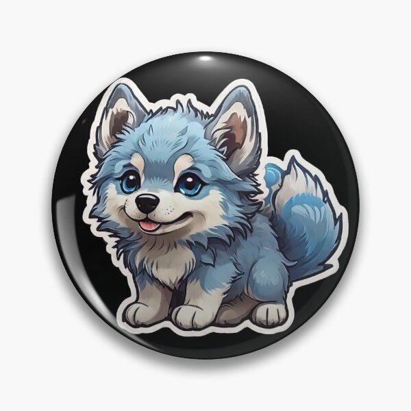 Item preview, Cute Kawaii Blue Wolfdog Puppy designed and sold by MindSmith.