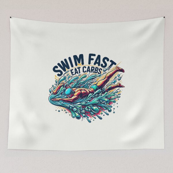 Item preview, Swim fast, eat carbs designed and sold by Bratak.