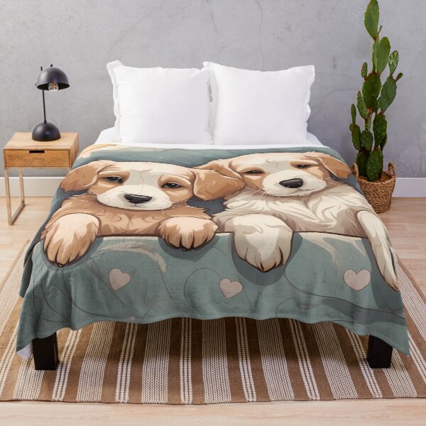 Item preview, Two Puppies Peeking Out From Under a Blanket designed and sold by deepakrode7.
