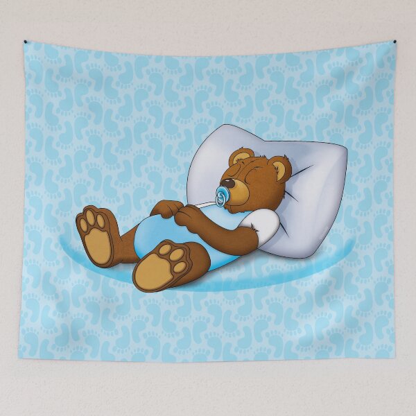 Item preview, Sleeping Ted - Blue designed and sold by ifourdezign.