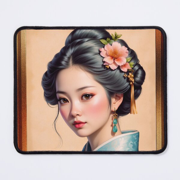 Item preview, Illustration Of A Japanese Young Lady Gorgeous AI Concept Art Portrait by Xzendor7 designed and sold by Xzendor7 Digital Art Creations.
