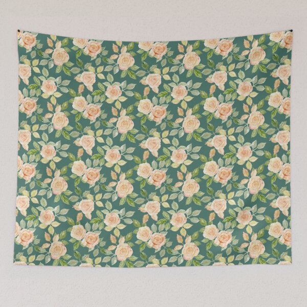 Item preview, Sweet roses on Hooker's green designed and sold by Anne-Leue.
