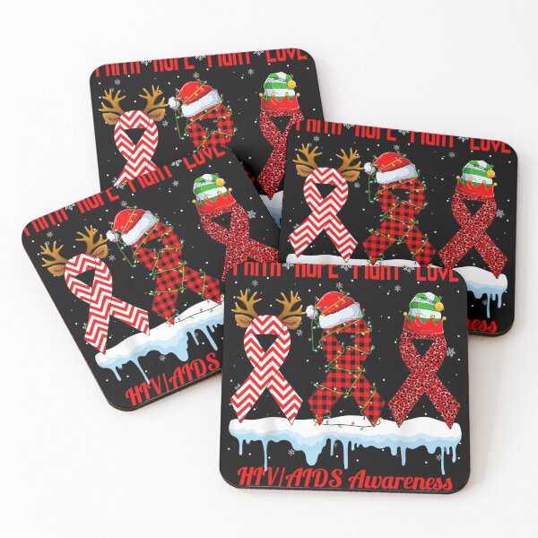 Item preview, Faith Hope Fight Love HIV AIDS Awareness Day Merry Christmas  (1) designed and sold by EagmianPheolea.