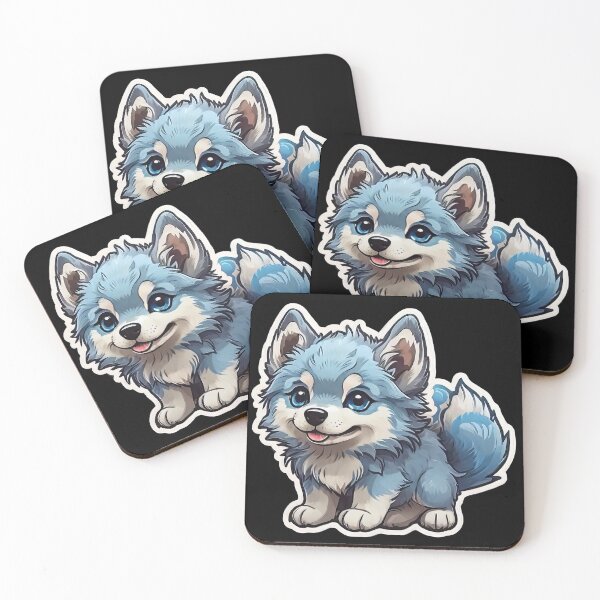 Item preview, Cute Kawaii Blue Wolfdog Puppy designed and sold by MindSmith.