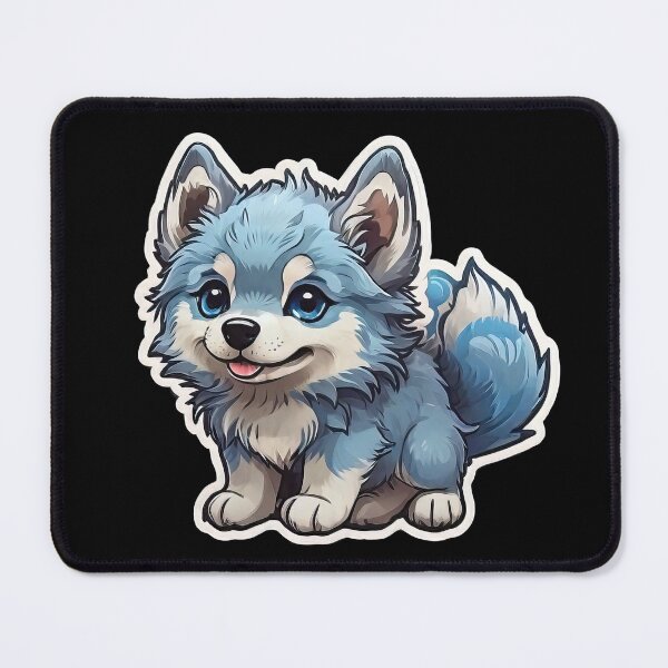 Item preview, Cute Kawaii Blue Wolfdog Puppy designed and sold by MindSmith.