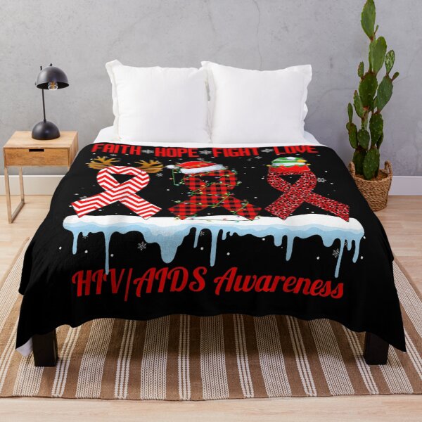 Item preview, Faith Hope Fight Love HIV AIDS Awareness Day Merry Christmas (1) designed and sold by EagmianPheolea.