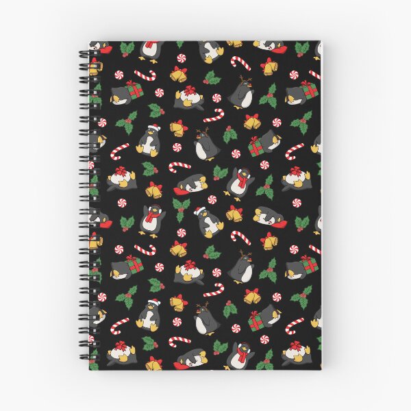 Artikelvorschau, Entzückendes Pinguin-Weihnachtsmuster in Schwarz entworfen und verkauft von rageofthenerd.