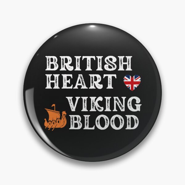 Item preview,  British Heart Viking Blood. White text. Gift ideas for historical enthusiasts. designed and sold by LindaLG.