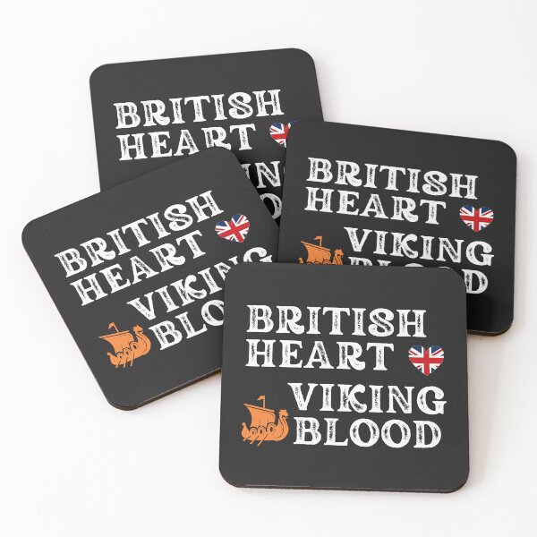 Item preview,  British Heart Viking Blood. White text. Gift ideas for historical enthusiasts. designed and sold by LindaLG.