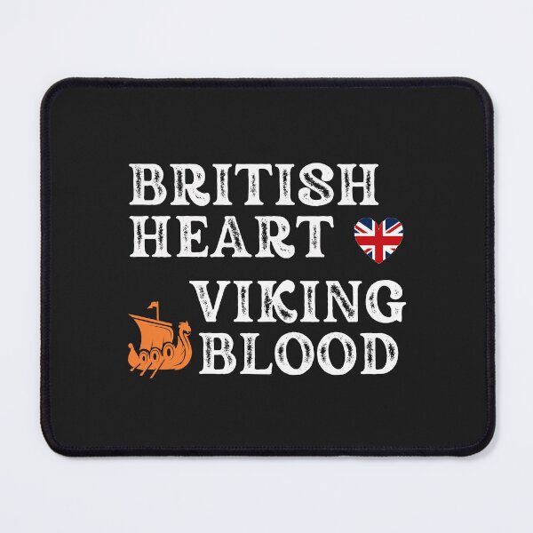Item preview, British Heart Viking Blood. White text. Gift ideas for historical enthusiasts. designed and sold by LindaLG.