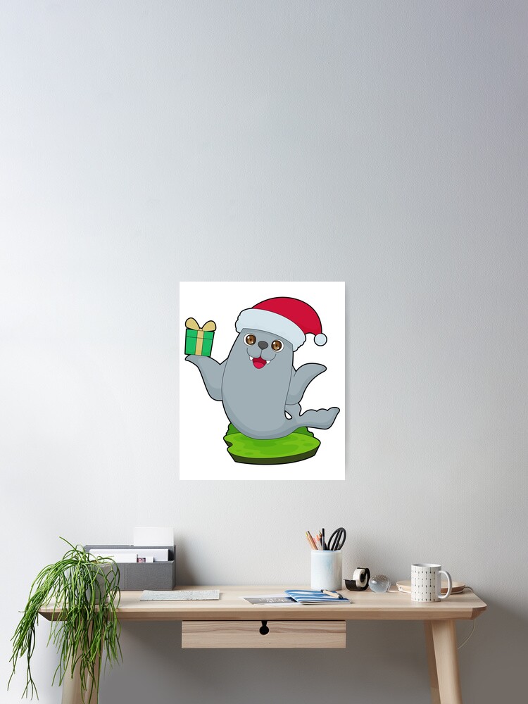 Aperçu 2 sur 3. Poster avec l'œuvre Seal Christmas Package créée et vendue par Snabdesign84.