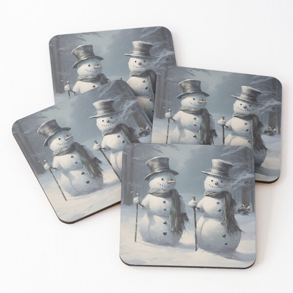 Item preview, Pair of Snowmen in a Peaceful Forest designed and sold by dcrc.