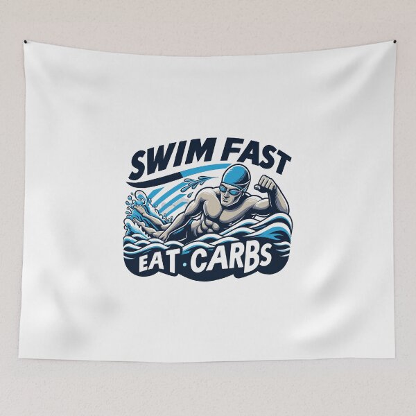 Item preview, Swim fast, eat carbs - Swimmer designed and sold by Bratak.