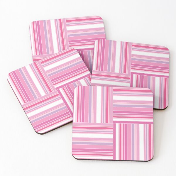 Item preview, Multi-Stripe Checker Board-Bubble Gum Palette-Retro Look Striped Grid designed and sold by Annette Chabidon Studio.