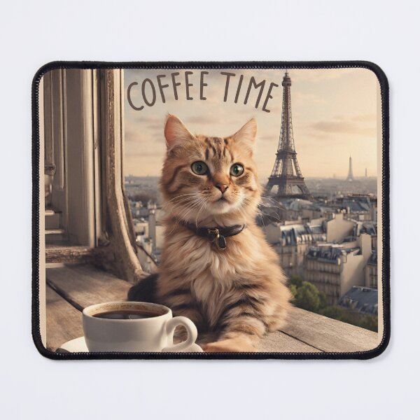 Item preview, Parisian Paws and Coffee Bliss: A Cat's Delight by the Eiffel Tower designed and sold by PatternXS.