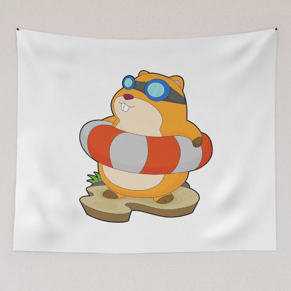 Item preview, Hamster Swimming Lifebuoy designed and sold by Snabdesign84.