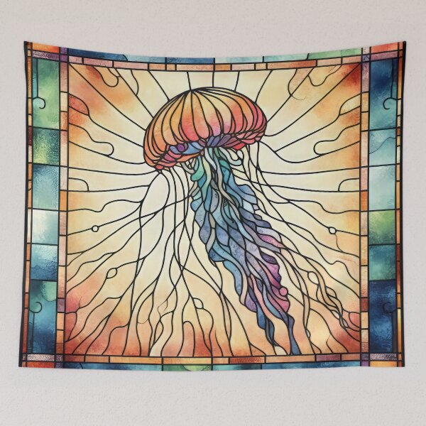 Item preview, Jellyfish Stained Glass design designed and sold by CattyCornerPOD.