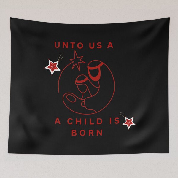 Item preview, unto us a child is born-christmas nativity designed and sold by Faithandpattern.