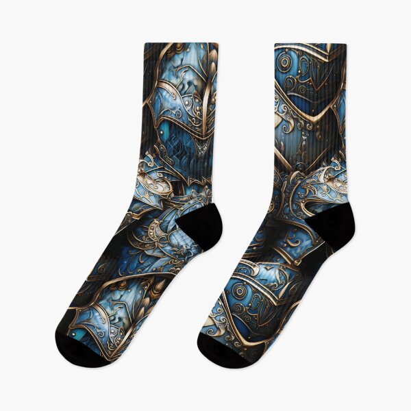 Item preview, Gothic Pointillism Knight Armor Tessellation in Silver-Blue Radiance designed and sold by polonuim210.