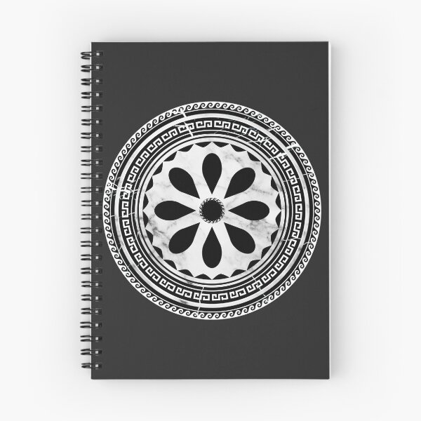 Item preview, Black White Marbleized Floral Design Greek Key designed and sold by Yiorgos Designs.
