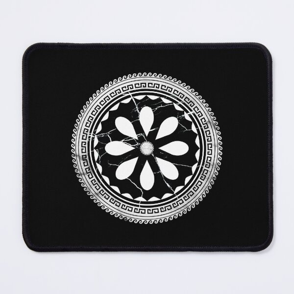 Item preview, White Black Marbleized Floral Design Greek Key designed and sold by Yiorgos Designs.