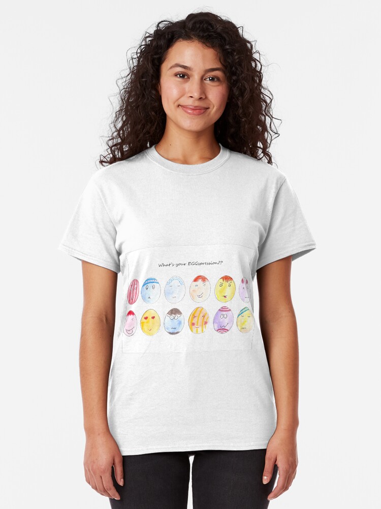 Alternate view of What's your EGGspression?? Classic T-Shirt