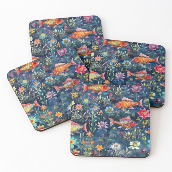 Item preview, Goldfish and Flowers designed and sold by pinkal.