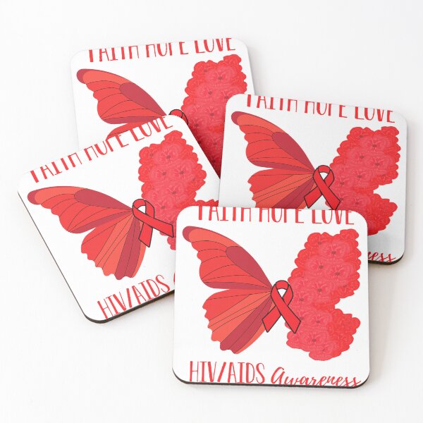 Item preview, Faith Hope Love HIV Aids Awareness Red Ribbon Butterfly designed and sold by EagmianPheolea.