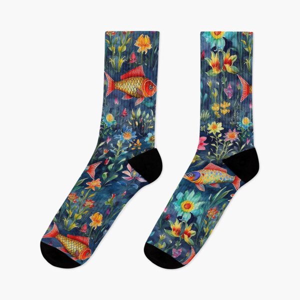 Item preview, Goldfish and Flowers designed and sold by pinkal.