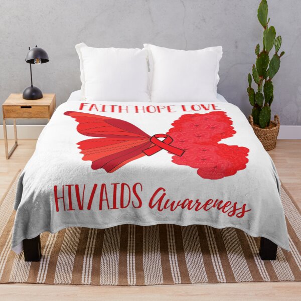Item preview, Faith Hope Love HIV Aids Awareness Red Ribbon Butterfly designed and sold by EagmianPheolea.
