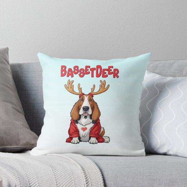 Item preview, Basset Deer, Basset hound in Reindeer Costume designed and sold by Witsprings.